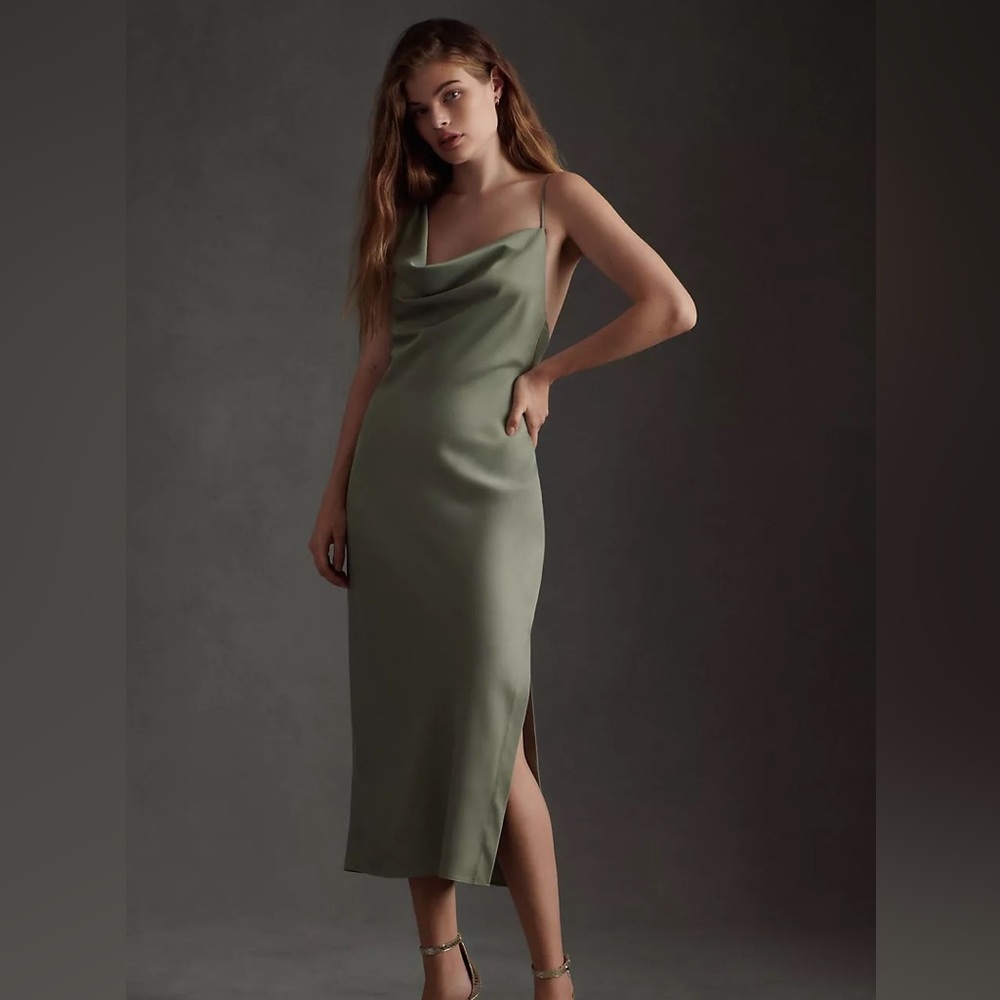 NWT BHLDN August Satin Charmeuse Midi Dress by Anthropologie